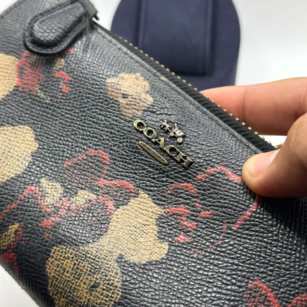 Coach Floral Print Accordion Zip Wallet - Picture 3 of 9